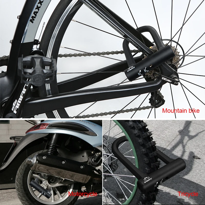 INBIKE тяжелых Сталь безопасности велосипед кабель U набор замков блокировки для