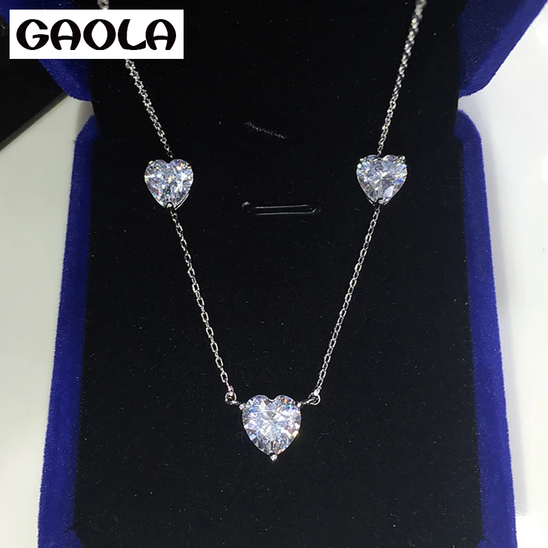 Комплект из колье и сердца серебристого цвета GLD0889/GLE0705Y | Украшения аксессуары