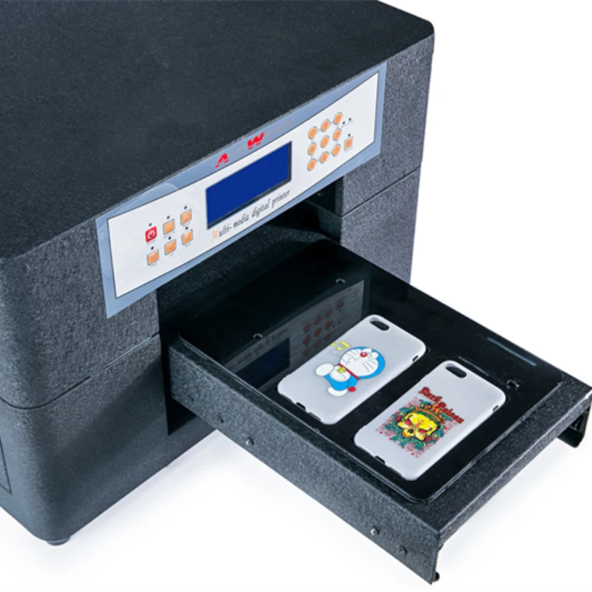 Автоматическая A4 Размеры УФ принтер с белыми чернилами 6 Цвет настольного