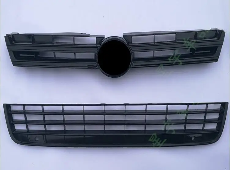 GLOSS BLACK 2 PCS ABS автомобиль передний выше и ниже бампер вокруг сетки решетка решетки крышки Планки для Volkswagen VW touareg 2011 2012 2013 - Цвет: GLOSS BLACK 2 PCS