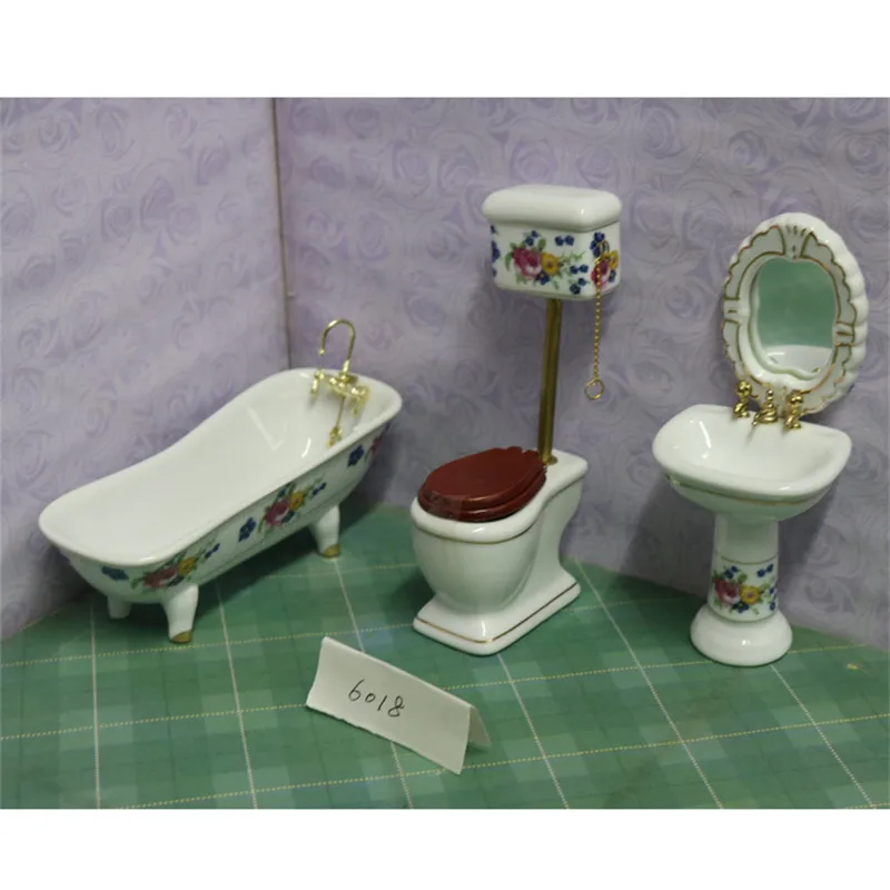 Моделирование Doub K керамическая мебель для ванной комнаты игрушка 1:12 миниатюрный