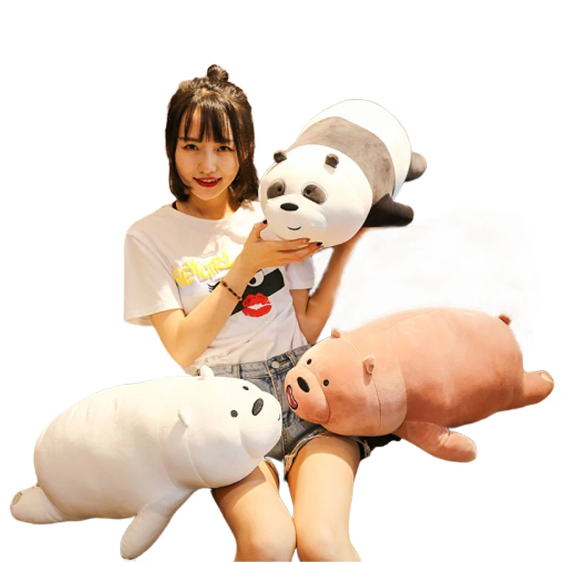 50-90 см Kawaii Мы Голые Медведи, лежащий медведь, плюшевые игрушки, набитый гризли, серый, белый медведь, панда для детей, кукла для детей, подарок для девочек