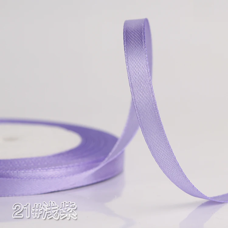 Light Purple 6 мм шелковые атласные ленты для свадьбы, Рождества, дня рождения, украшения, сделай сам, бант, ленты для рукоделия, коробка для торта, упаковочные материалы для подарков - Цвет: Light Purple