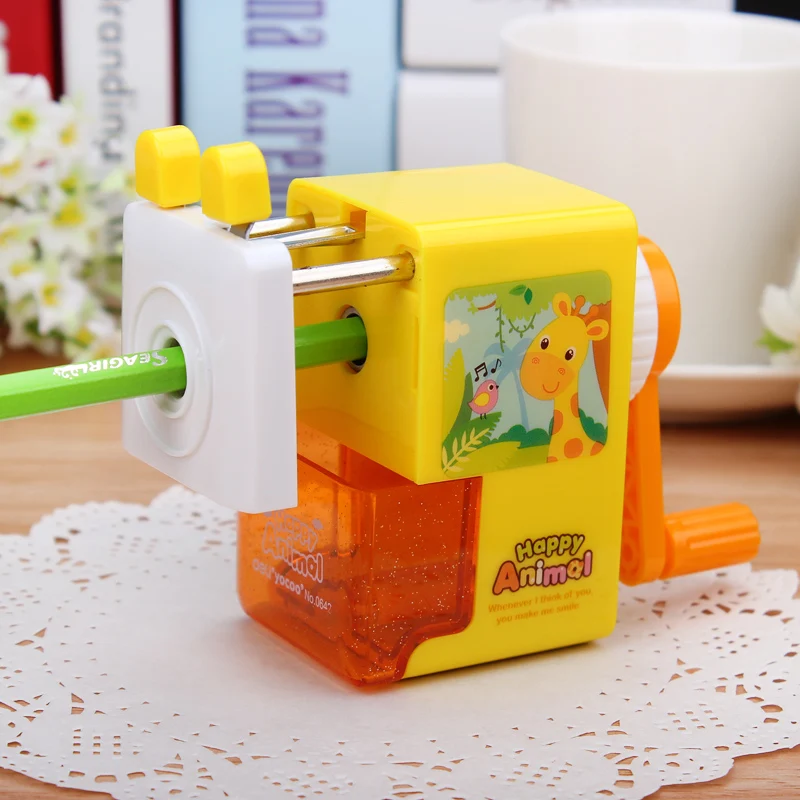 Deli 0642 students hand pencil sharpener genuine 90*42*50mm mechanical plastic Manual labor saving School supplies student used |
