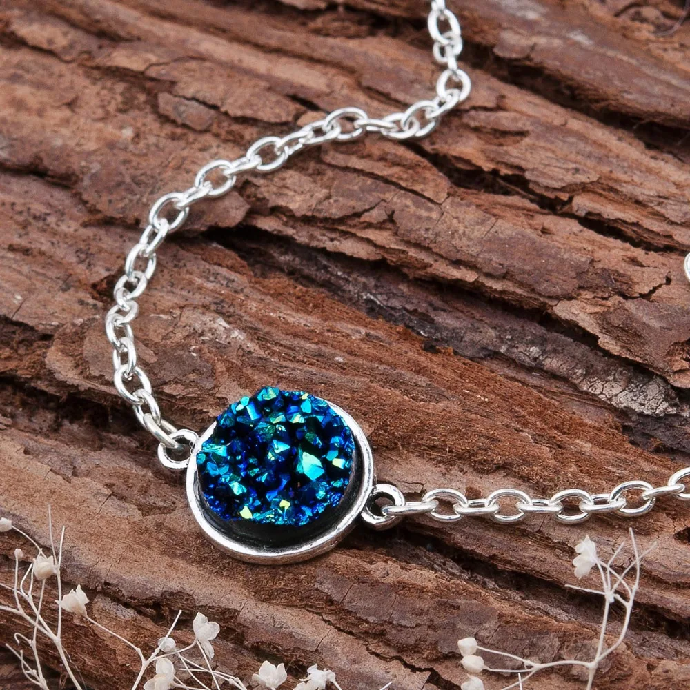 DoreenBeads резиновые Drusy браслеты серебряного цвета и серебристого разноцветные