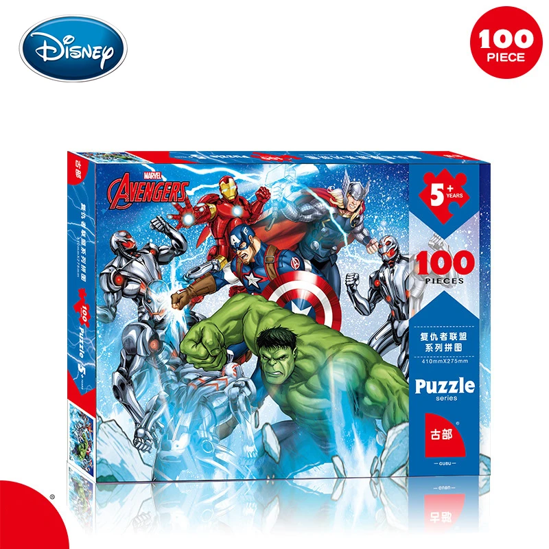 Disney 100 шт. детские игрушки бумажный пазл с героями Мстителями зеленый гигант