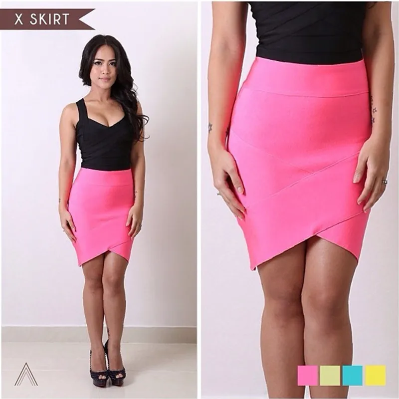 Женская мини-юбка Lyer разноцветная бандажная юбка из искусственного шелка