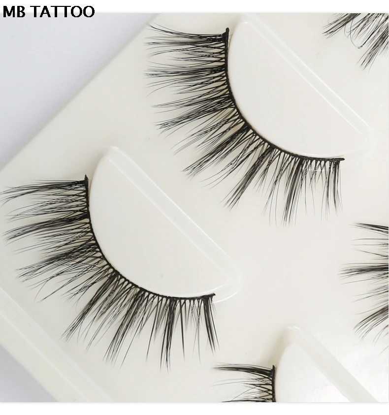 MB 3 пары норки ресницы natural накладные 3D lashes Макияж мягкая Поддельные расширение hand