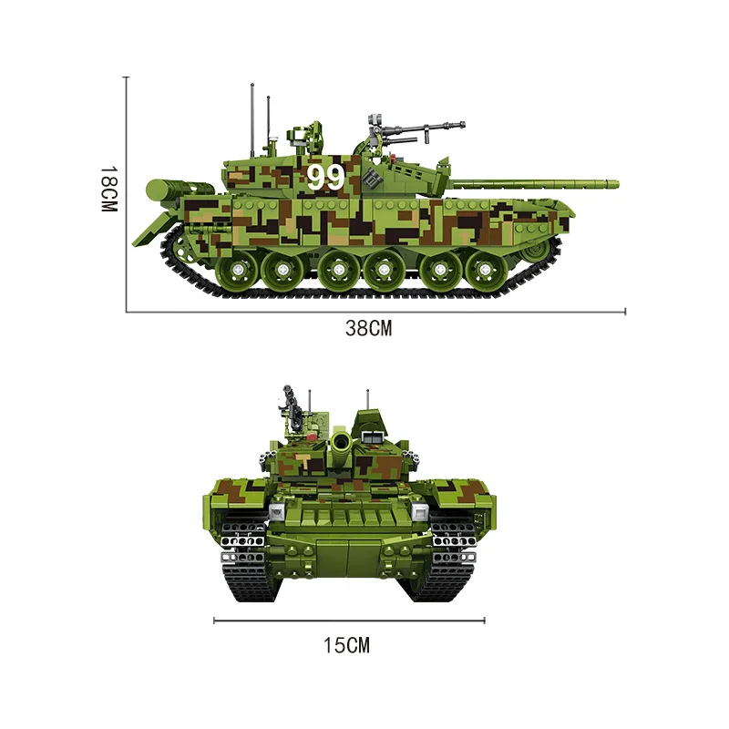 Кирпичи строительные блоки игрушки для детей Военный танк колесница модель