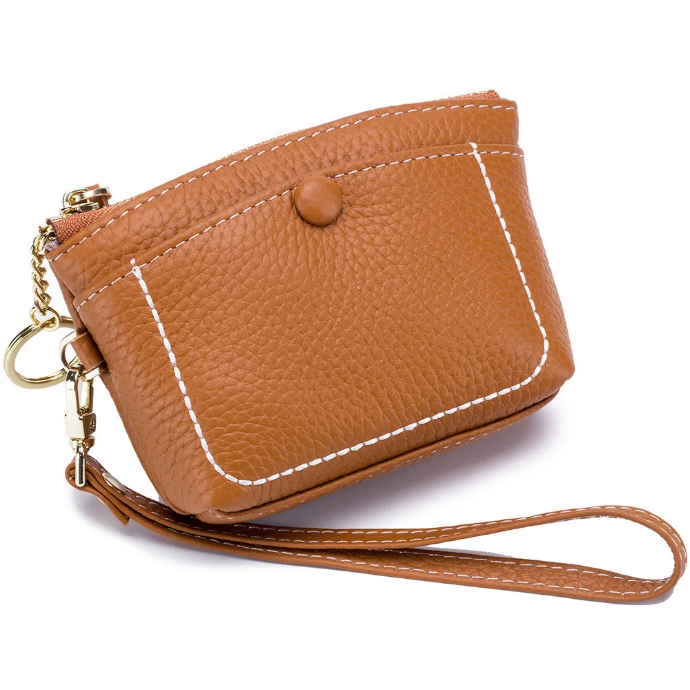 Yellowish Brown Модный женский кошелек для мелочей, ключница из коровьей кожи, кошелек для монет, чехол для мужчин, автомобильный держатель, органайзер для брелоков - Цвет: Yellowish Brown
