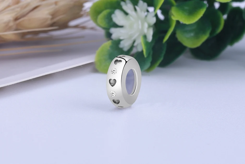 925 стерлингового серебра Fit Pandora Браслеты собака животное следа разделитель со стразами бусины для Подвески для изготовления украшений DIY
