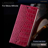 jundong brand phone case genuine leather crocodile flat texture phone case formeizu m6note handmade phone case