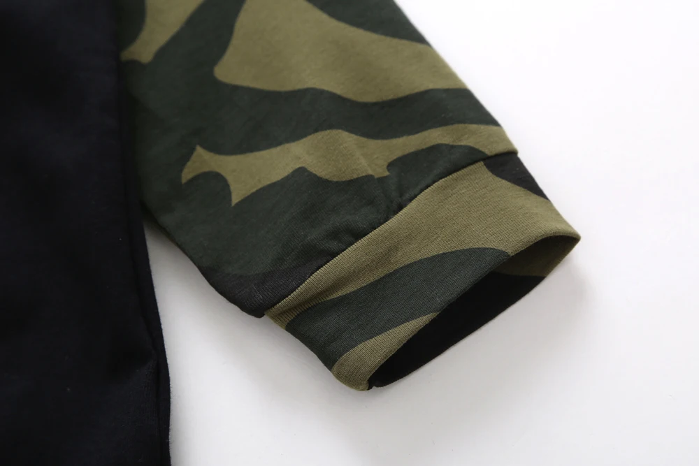 Осенняя одежда для новорожденных мальчиков и девочек хлопковая камуфляжная