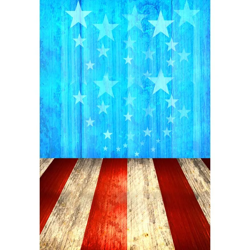 

5x7ft Blue Wood Grain Stars Seamless Washable One Piece wrinkleFree Banner Photo Studio Background Backdrop Polyester Fabric