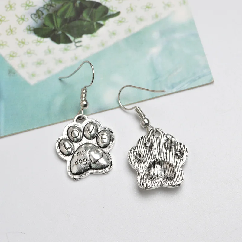 Милые серьги в виде собачьей кошачьей лапы крошечный медведь принт животных