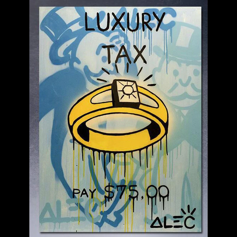 Handmade canvas pop art Alec Graffiti Custom painting money on wall urban pictures for living room street | Дом и сад