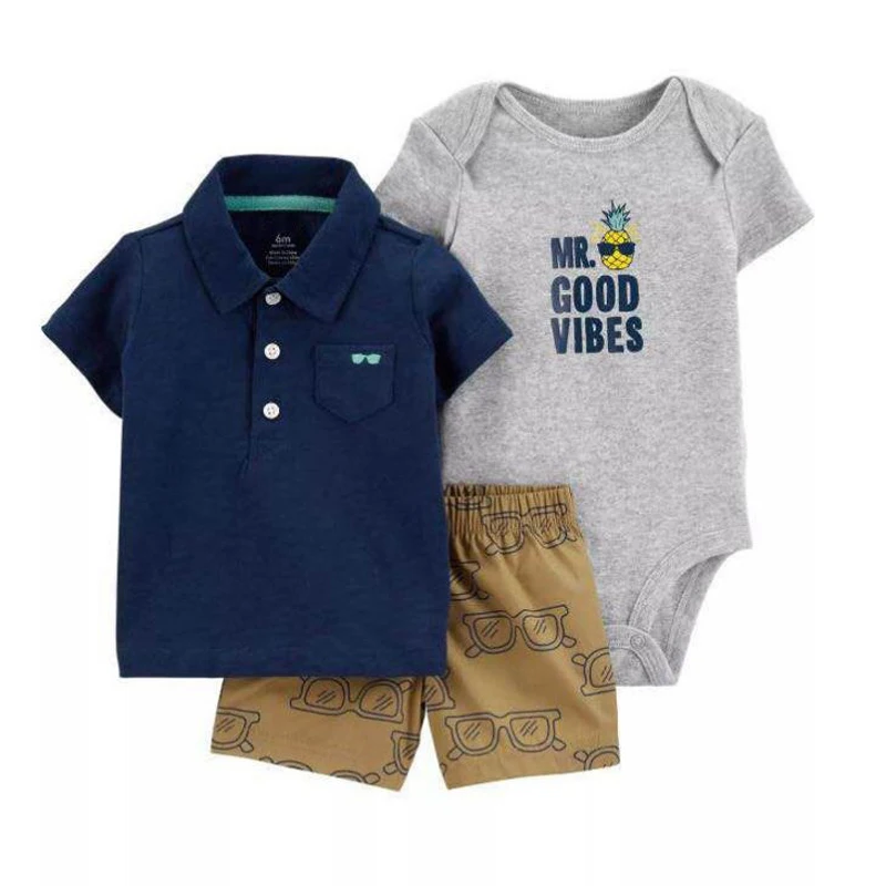 cartoon tshirt tops+bodysuit+shorts for baby boy clothes newborn set 2021 summer outfit new born clothing suit tracksuit costume |