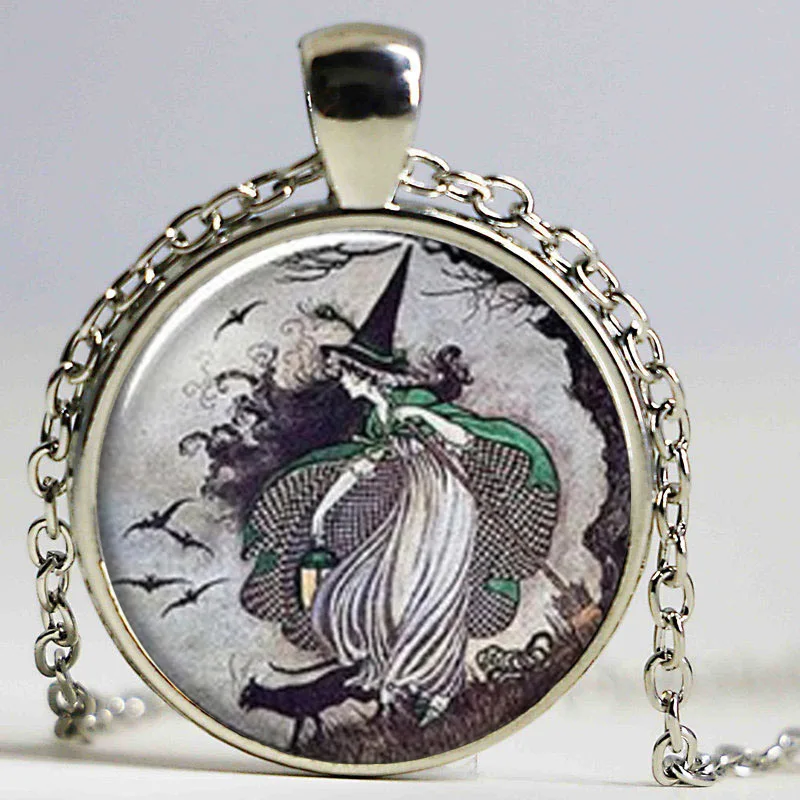 Стеклянный купол оптом ожерелье с ведьмой сказочная ведьма кулон стеклянный