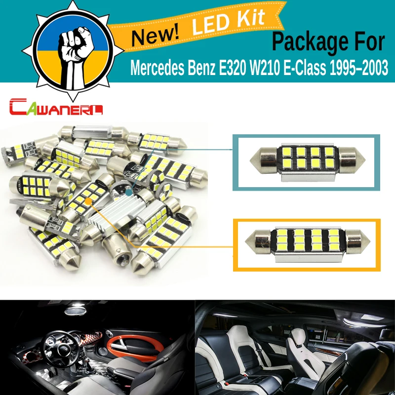 Cawanerl автомобиль без ошибки 2835 SMD интерьер LED свет Canbus комплект белый пакет для