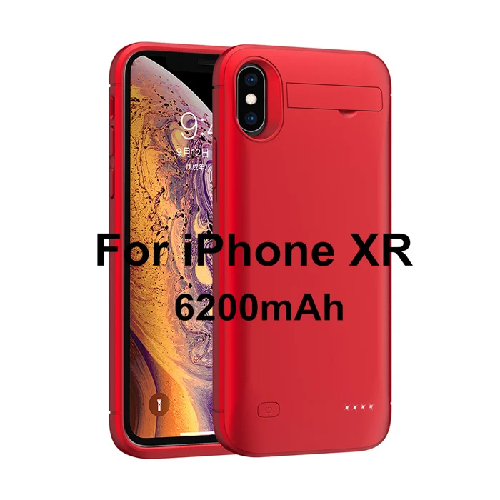 Чехол NTSPACE Ultra Slim power Bank для iPhone XS MAX XR, чехол для аккумулятора, чехол для резервного питания, чехлы для зарядки, внешний контейнер для аккумуляторных батарей - Цвет: Red for XR