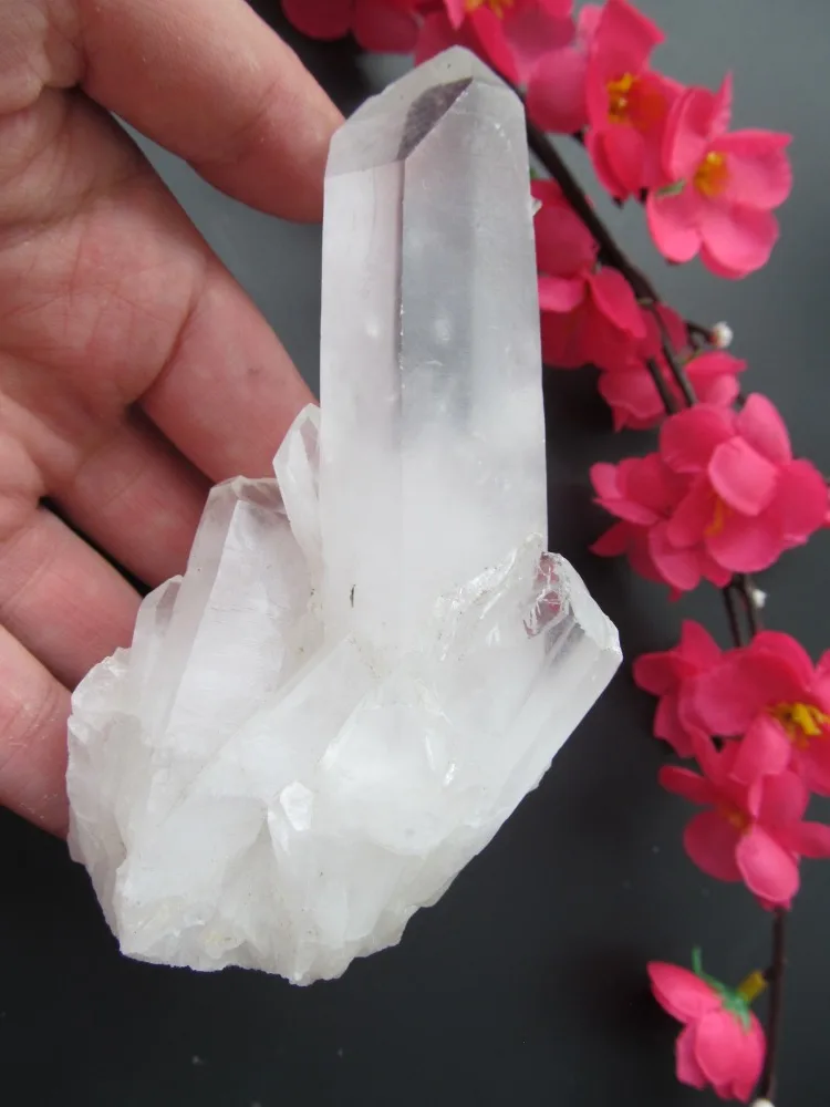 

C58 Natural White Quartz Flowers Crystal Clusters Decoration Resistant Healing Stone Feng Shui Decoration 247g