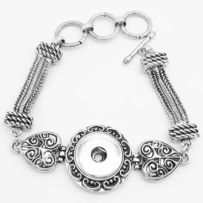 

XH1823 Newest Retro Love Snap Button Bracelet fashion Jewelry ( Fit 18mm 20mm )