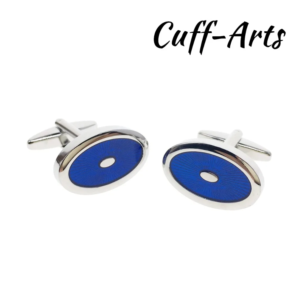Cufflinks for Mens Oval Blue Shirt Cuff links Gifts Men Gemelos Les Boutons De Manchette by Cuffarts C20171 | Украшения и