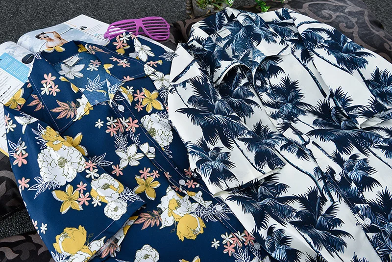 Мужская гавайская рубашка мужская повседневная camisa masculina с принтом пляжные рубашки короткий рукав Новинка азиатские SizeM-5XL