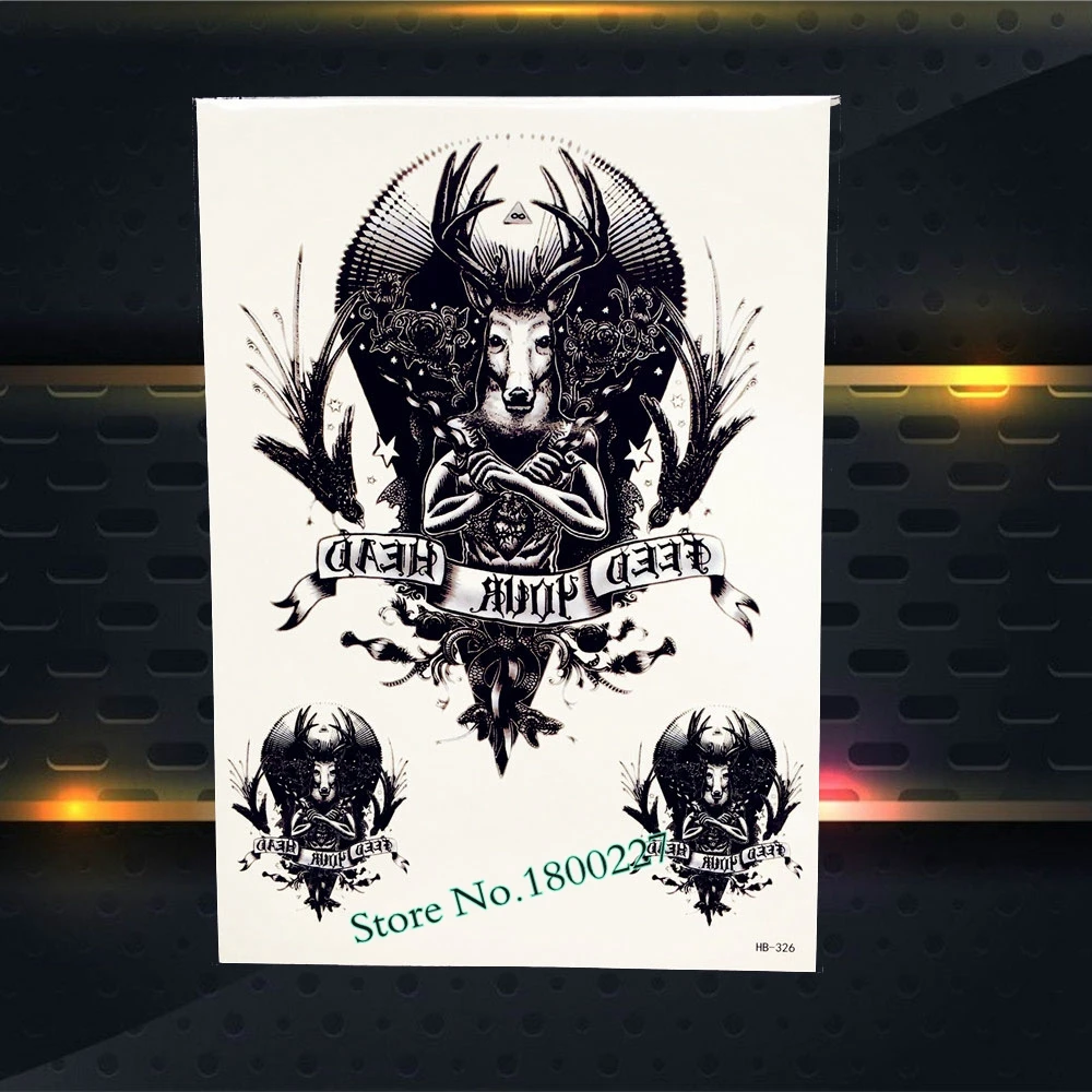 Водостойкая искусственная Татуировка от сглаза наклейки на стену с рукавом для