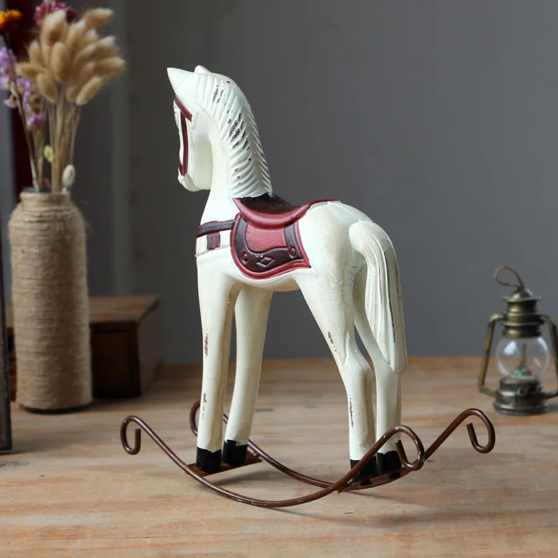 

Trojan Horse Statue White Resin Horse Ornaments Desk Gifts Home Decor Kids Toys Vintage Home Decor