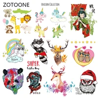 zotoone stripes patches set iron on transfer cute dog owl patch for t shirts girl kid clothing diy thermo stickers on clothes m