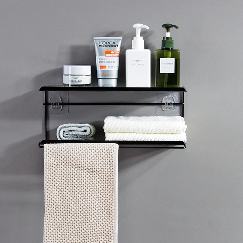 2 слоя железные полки для ванной комнаты органайзер макияжа душевая угловая