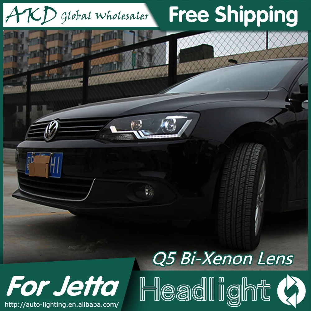 1AKD автомобильный Стайлинг для Jetta фары Volks wgen Jetta Mk6 светодиодный фары DRL Биксеноновые линзы Высокий Низкий луч парковка противотуманная фара