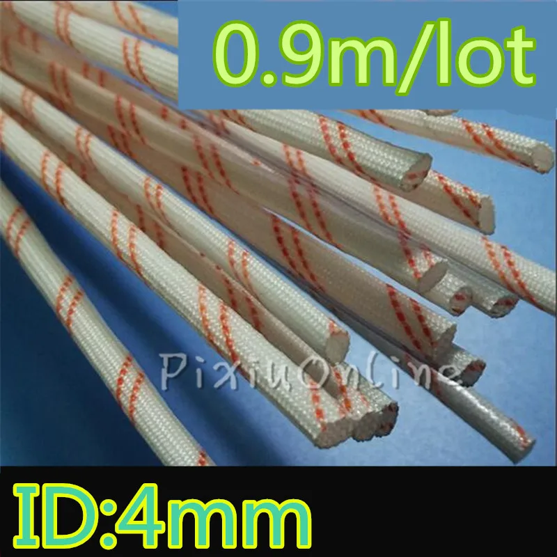 Wire Cable Harness 4MM Diameter 0.9 M/lot YL444B High Temperature Sleeve Alkali-free Glass Fiber Tube Power Cord Bushing Wire