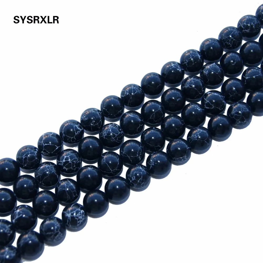 Оптовая Продажа AAA + черный натуральный камень бусины бирюзы для