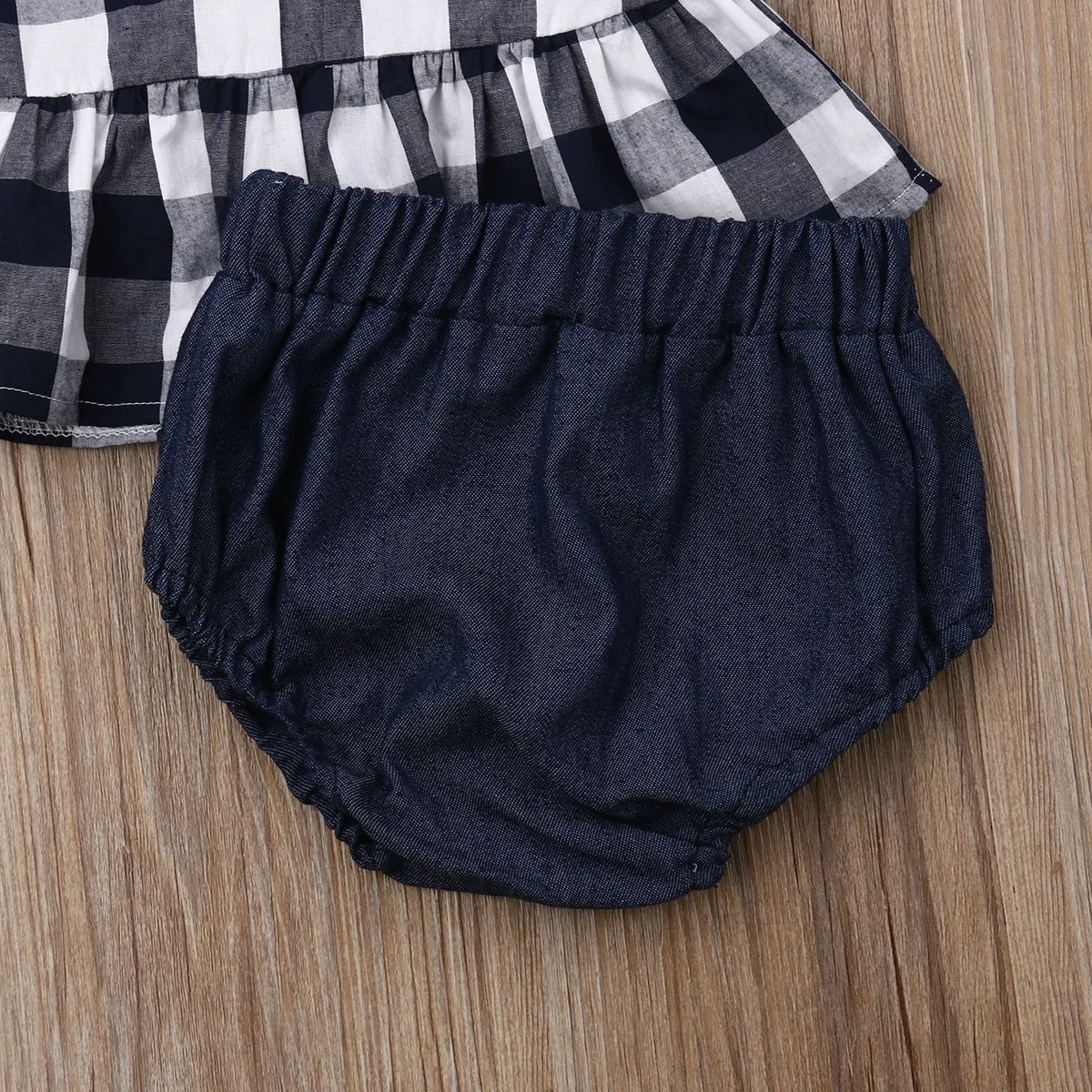 Новинка топы в клетку для маленьких девочек платье джинсовые штаны шорты трусы