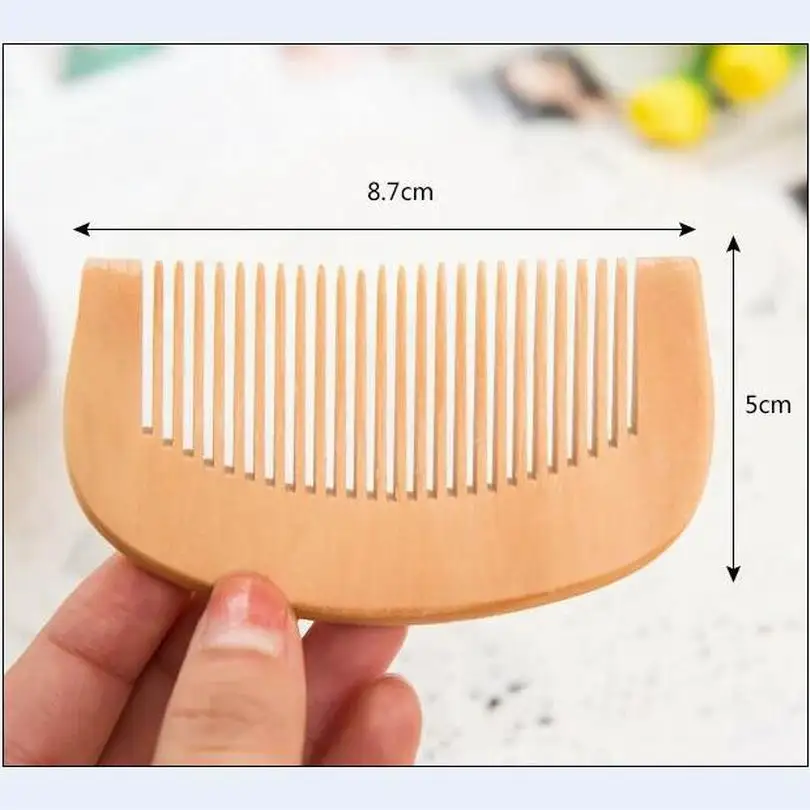 

Eco-friendly 9*5CM anti-static natural peach wooden comb as detangle head scalp massager comb for promote blood circulation