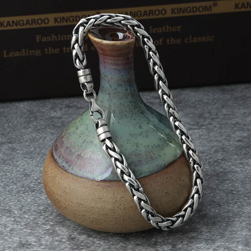 Женский браслет из серебра 2020 пробы с плетеной веревкой|Гибкие и жесткие