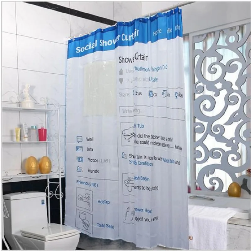 Ванная комната полиэстер водонепроницаемая Ванна занавеска ткань социальной
