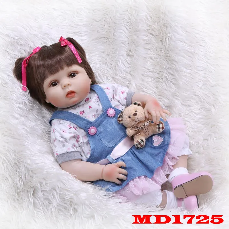 

Bebe doll com corpo de silicone menina 22"55cm girl doll toys full silicone reborn baby doll for child birthday gift can bathe