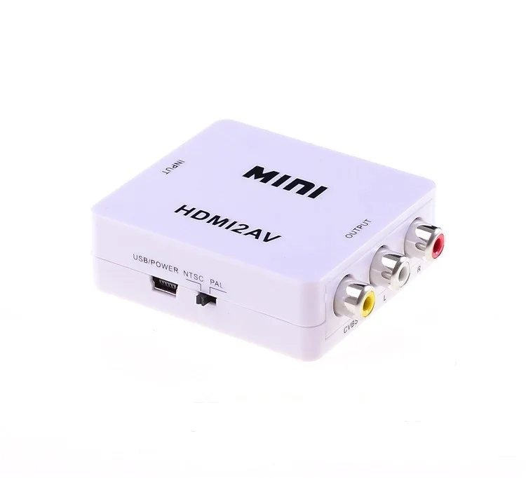 Преобразователь сигнала RCA в HDMI AV на 1080P AV2HDMI Mini преобразователь для ТВ VHS VCR DVD