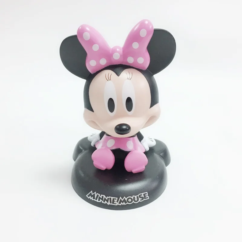 Cartoon Mickey Mouse Minnie Stitch Jack Skellington 12cm Bobble Head Dolls Anime PVC Action Figure Model Toys Car Decor | Игрушки и