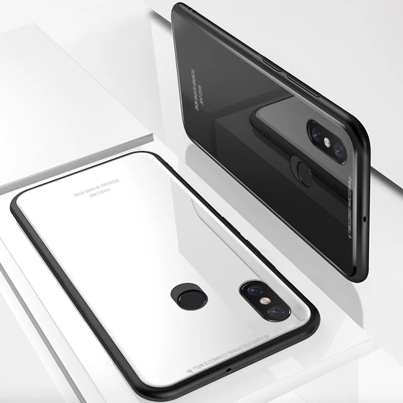 Стеклянный чехол s для OPPO Realme 3 из глянцевого закаленного стекла силиконовая