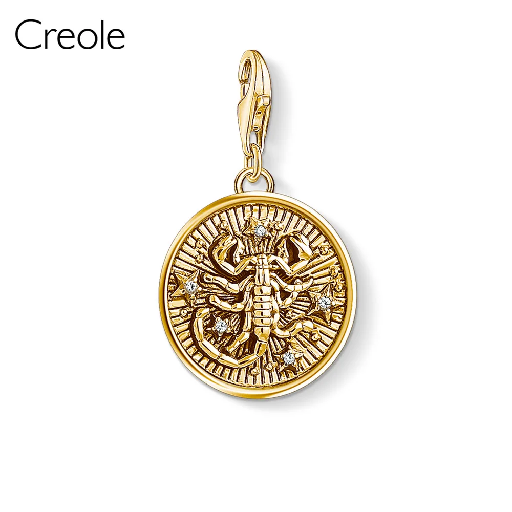 Scorpio Знак зодиака звезда Овен, Телец Близнецы Рак Лев Дева весы Скорпион Козерога Водолей, рыбы Шарм, 925 пробы Серебряный подарок - Окраска металла: Scorpio
