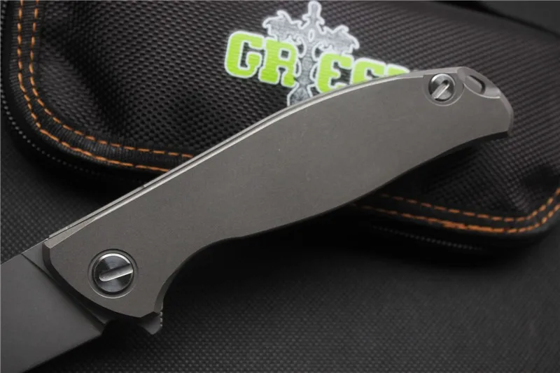 Складной нож Green thorn F95 Flipper титановый Карманный резец с плоской ручкой лезвие D2 TC4