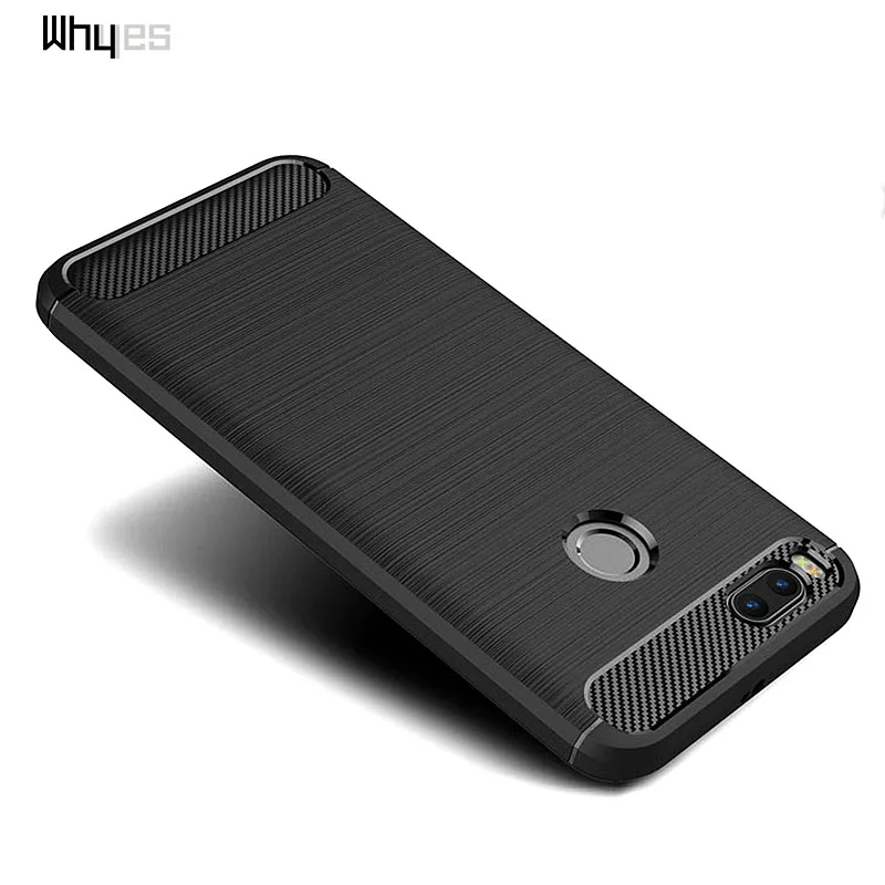 Whyes Soft TPU Cases For Xiaomi Mi A1 Case Mi5X Carbon Fiber ShockProof Silicone Cover MiA1 5X |