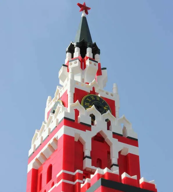 8017 Спасская башня Кремля знаменитые строительные кирпичные Блоки Игрушки
