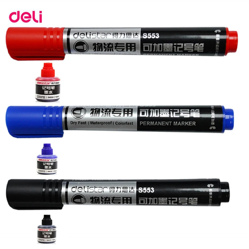 Deli refiling Перманентный водонепроницаемый круглый носок мгновенно сухой граффити