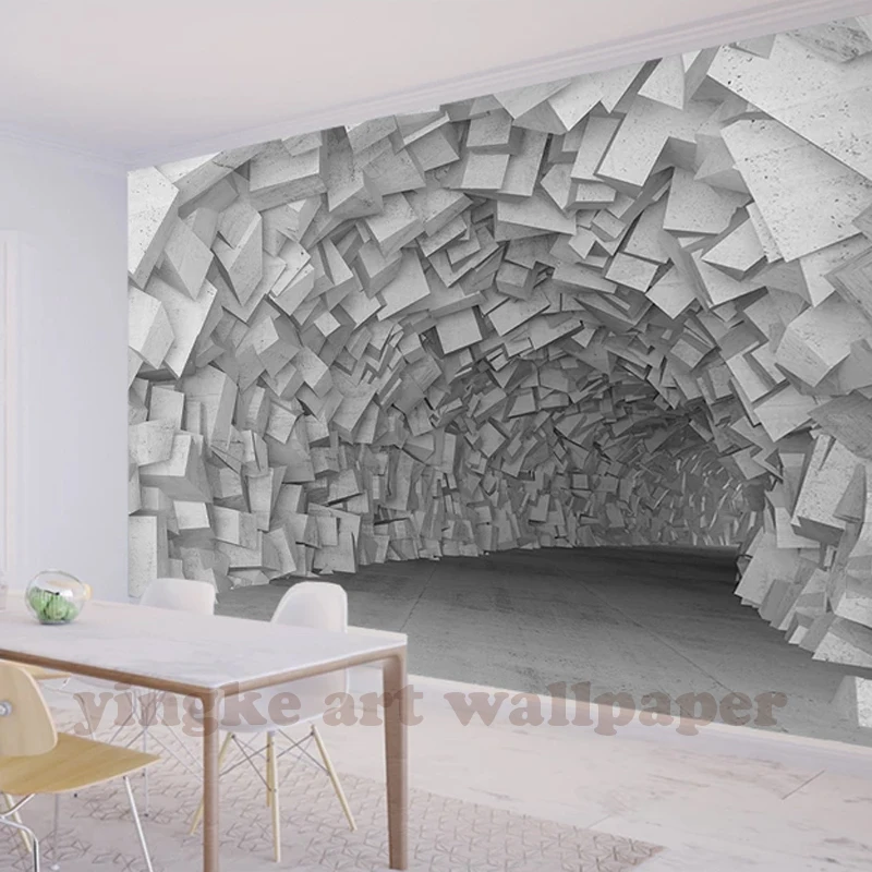 Фото 3D обои росписи 3d кирпич простой стереоскопический космический Геометрия