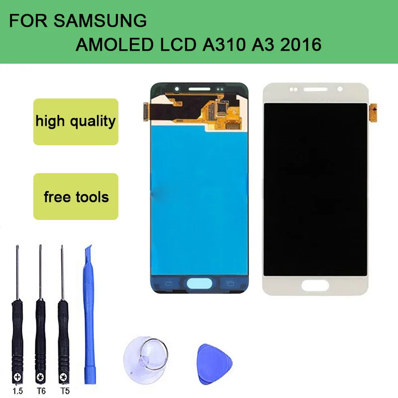 SzHAIyu A310 супер AMOLED OLED ЖК-дисплей для Samsung Galaxy A3 2016 LCD A310F SM-A310F сенсорный экран |